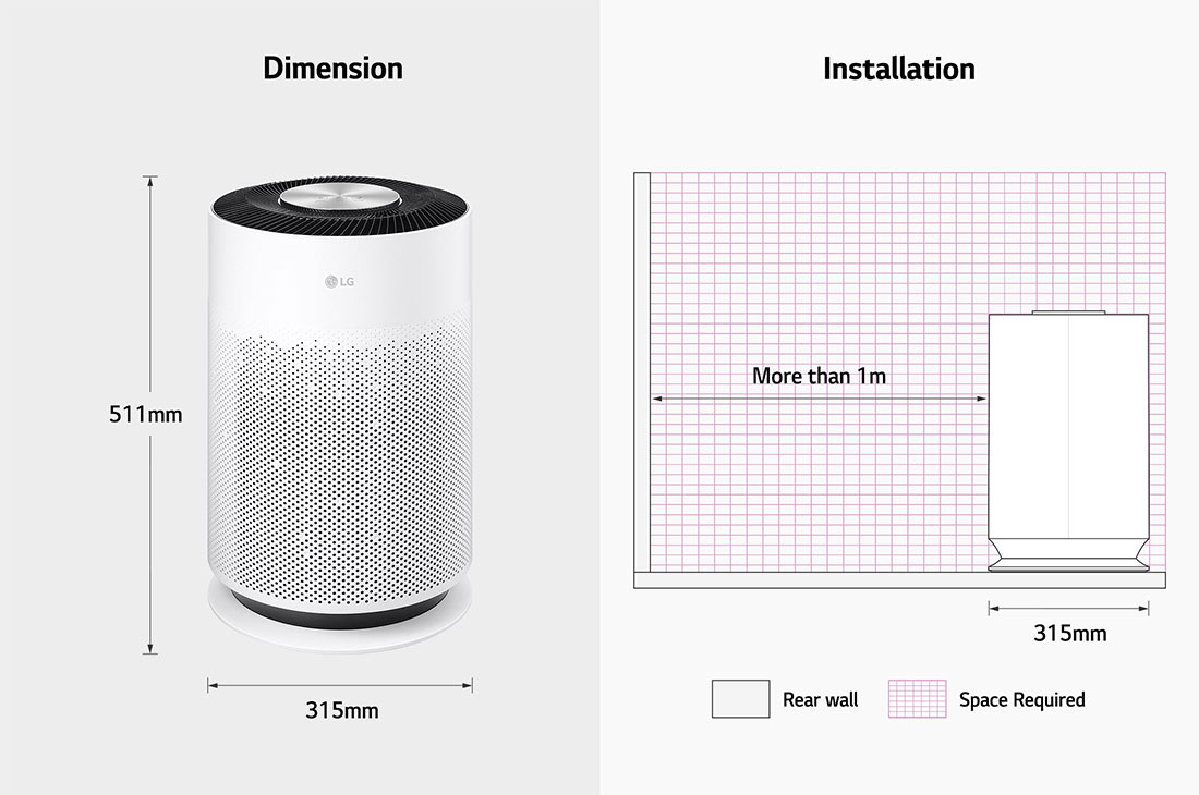 LG 360° purification with 3 step filtration, PM 1.0 Sensor & Wi-Fi enabled, AS60GHWG0