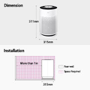 LG 360° purification with 3 step filtration, PM 1.0 Sensor & Wi-Fi enabled, AS60GHWG0