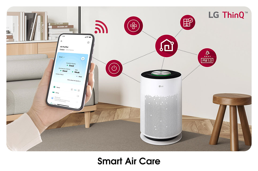 LG 360° purification with 3 step filtration, PM 1.0 Sensor & Wi-Fi enabled, AS60GHWG0