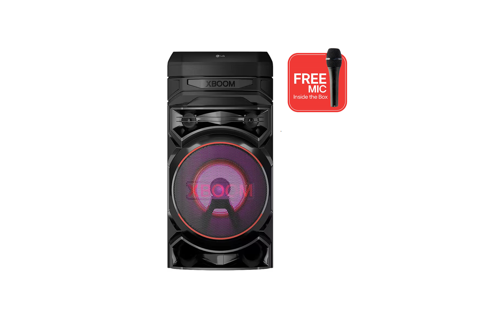 Front view of LG XBOOM RNC5, Deep Bass, Powerful Sound, Karaoke Bluetooth Party Speaker RNC5