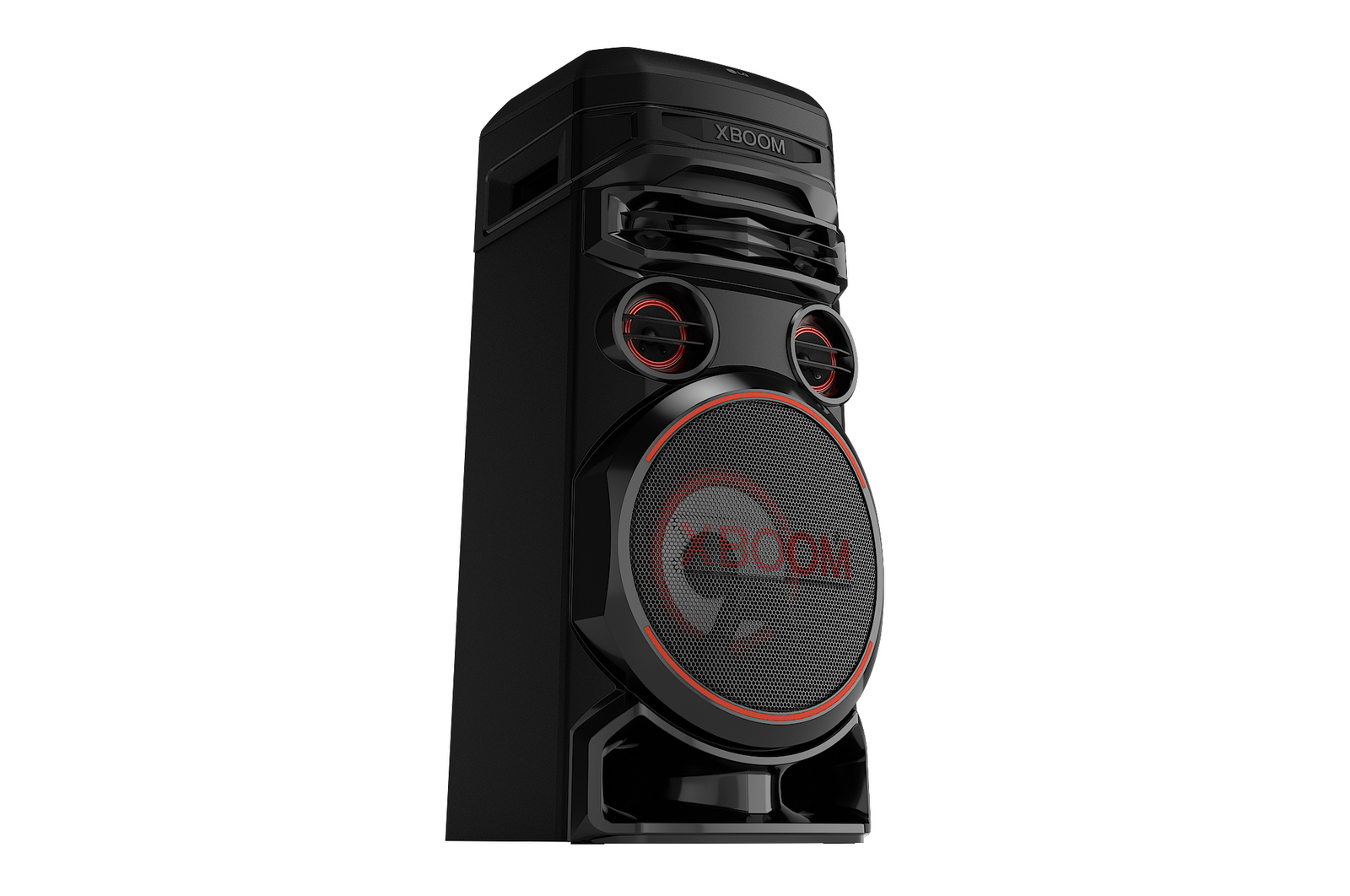 LG RNC7 Party Speaker - XBOOM low angle with left side forward