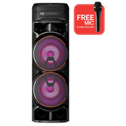 Front view of LG XBOOM RNC9, Double Super Bass Boost, Powerful Sound, Karaoke Bluetooth Party Speaker RNC9