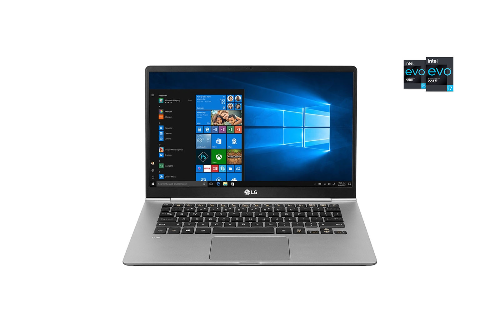 Front view of LG gram 35.56cm (14) Ultra-Light Laptop with Intel® Core™ i5 processor (8th generation) 14Z980-GAP52A2