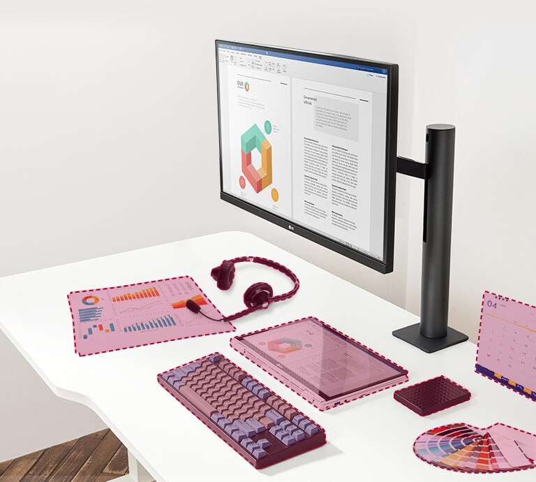 LG 27QN880-B Clutter-Free Desk Setup