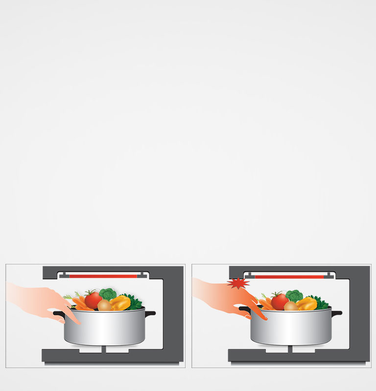 The concealed quartz heater on the LG Convection Microwave Oven makes cooking easy & avoids injury.