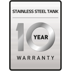 Stainless Steel Tank with 10 year Warranty*