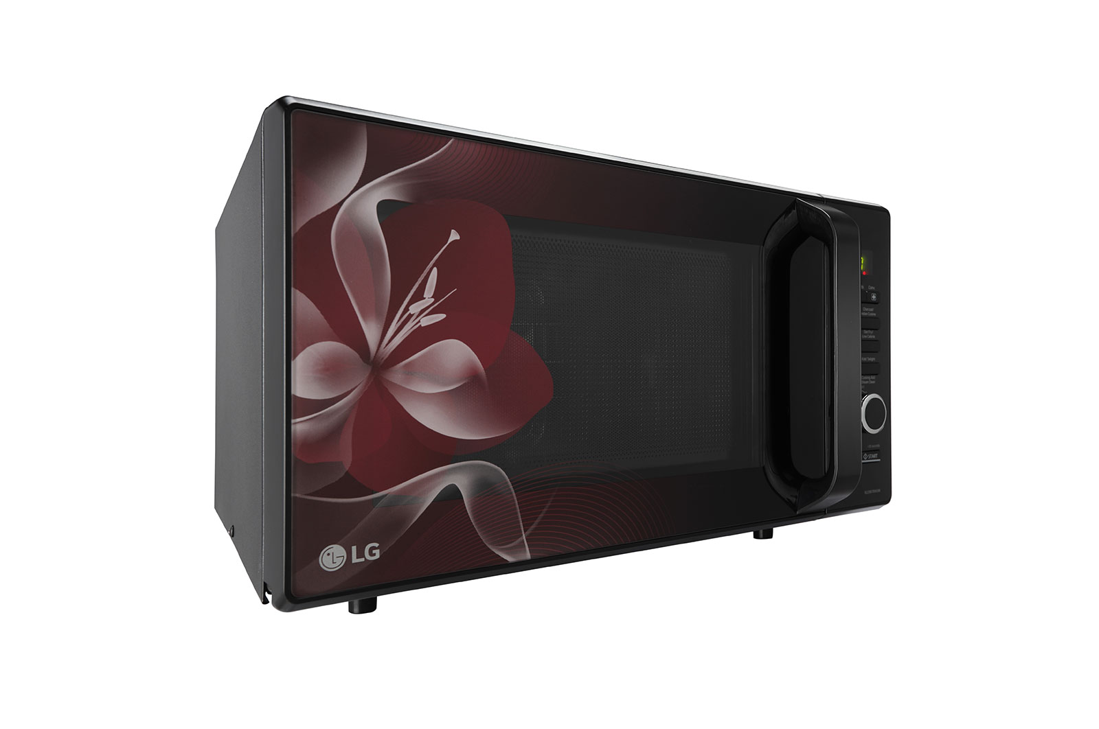 LG 28 L Charcoal Convection Microwave Oven with Charcoal Lighting Heater, Diet Fry, Motorised Rotisserie, Floral Black, MJ2887BWUM