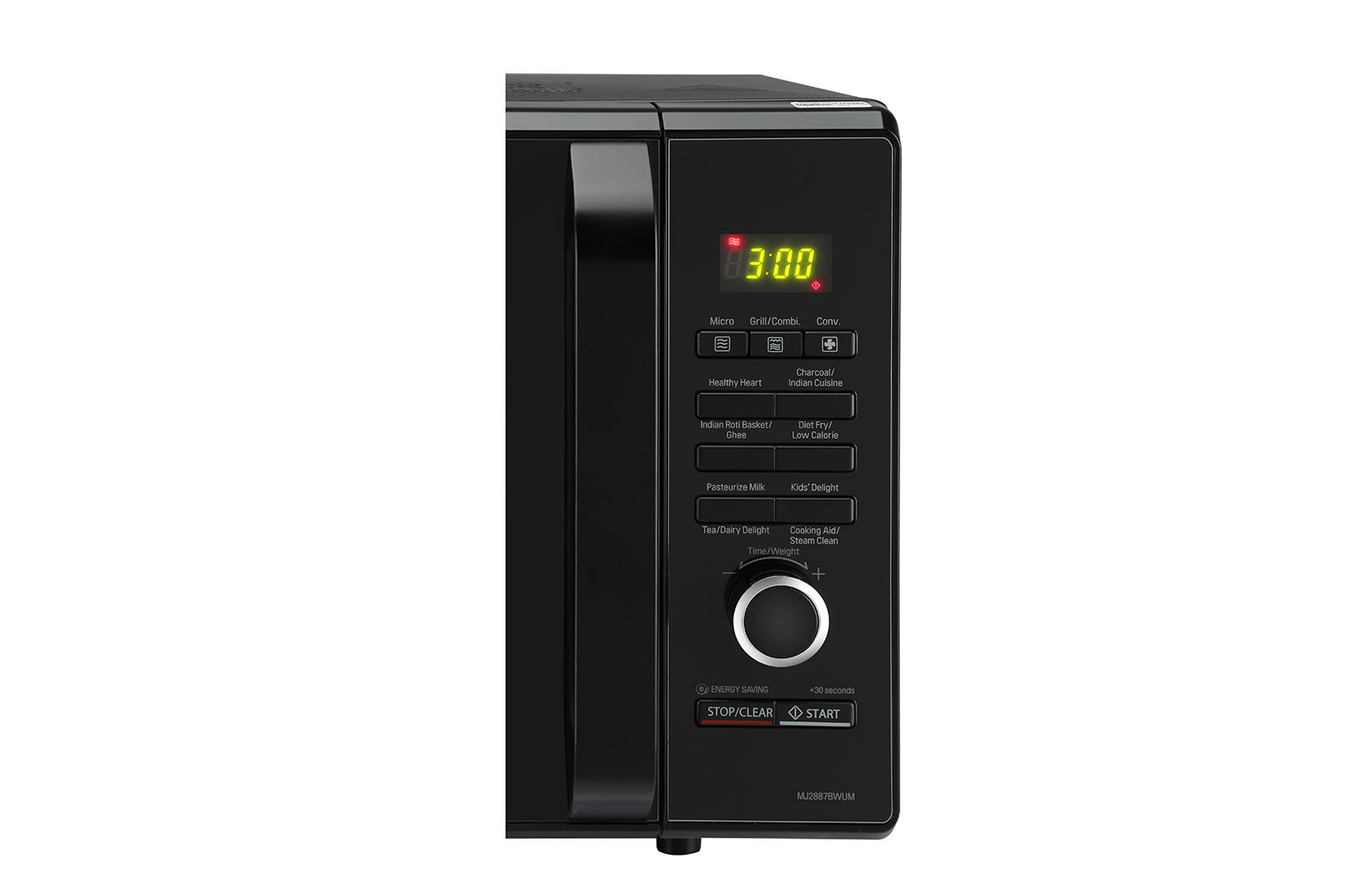 LG 28 L Charcoal Convection Microwave Oven with Charcoal Lighting Heater, Diet Fry, Motorised Rotisserie, Floral Black, MJ2887BWUM