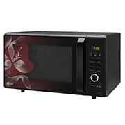 LG 28 L Charcoal Convection Microwave Oven with Charcoal Lighting Heater, Diet Fry, Motorised Rotisserie, Floral Black, MJ2887BWUM