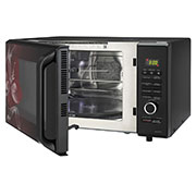 LG 28 L Charcoal Convection Microwave Oven with Charcoal Lighting Heater, Diet Fry, Motorised Rotisserie, Floral Black, MJ2887BWUM