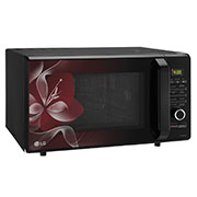 LG 28 L Charcoal Convection Microwave Oven with Charcoal Lighting Heater, Diet Fry, Motorised Rotisserie, Floral Black, MJ2887BWUM