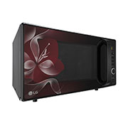 LG 28 L Charcoal Convection Microwave Oven with Charcoal Lighting Heater, Diet Fry, Motorised Rotisserie, Floral Black, MJ2887BWUM