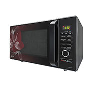 LG 28 L Charcoal Convection Microwave Oven with Charcoal Lighting Heater, Diet Fry, Motorised Rotisserie, Floral Black, MJ2887BWUM