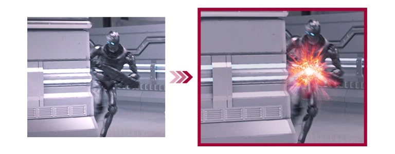A Comparison of Two Gaming Scenes between Conventional Mode, and Dynamic Action Sync Mode with The Reduced Input Lag
