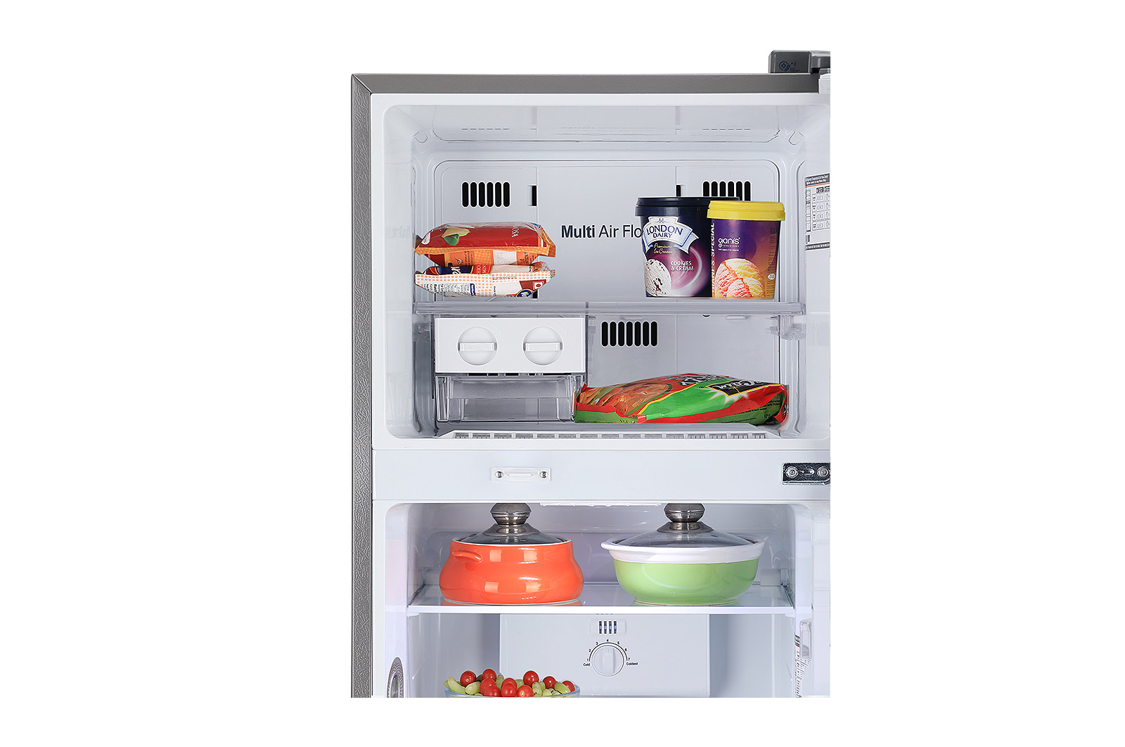 LG 242L Double Door Refrigerator with Door Cooling+™, Multi Air Flow, Shiny Steel Finish, 3 Star, GL-I292RPZX