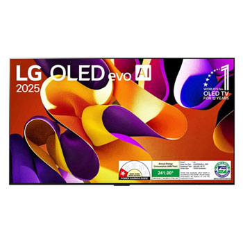 Front view of LG OLED AI 139cm (55) TV (G4), a11 AI Processor 4K, 60W Audio Output, 120Hz Native Refresh Rate OLED55G46LA