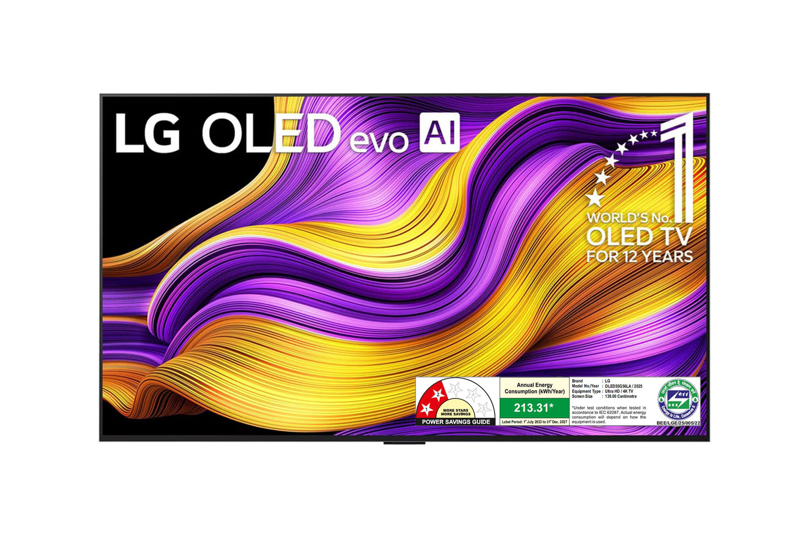 LG OLED55G56LA OLED evo front view