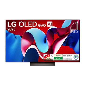 Front view of LG OLED AI 195cm (77) TV (C4), a8 Gen7 AI Processor 4K, 40W Audio Output, 120Hz Native Refresh Rate OLED77C46LA