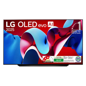 Front view of LG OLED AI 210cm (83) TV (C4), a9 Gen7 AI Processor 4K, 40W Audio Output, 120Hz Native Refresh Rate OLED83C46LA
