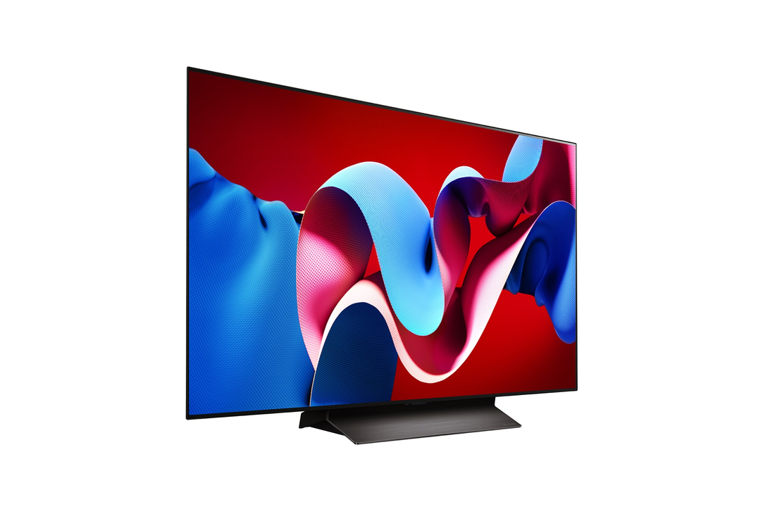 Left-facing side view of LG OLED evo TV, OLED C4