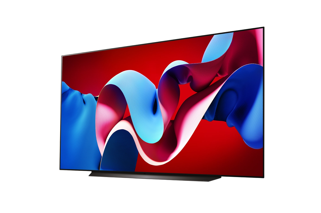 Left-facing side view of LG OLED evo TV, OLED C4