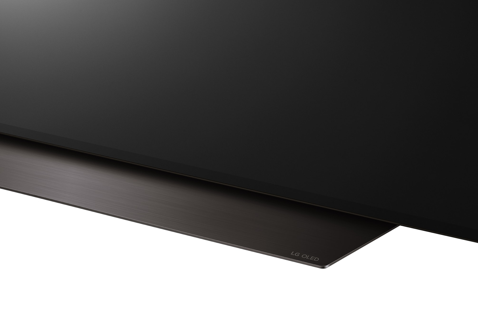 Angled view of LG OLED evo TV, OLED C4 from below