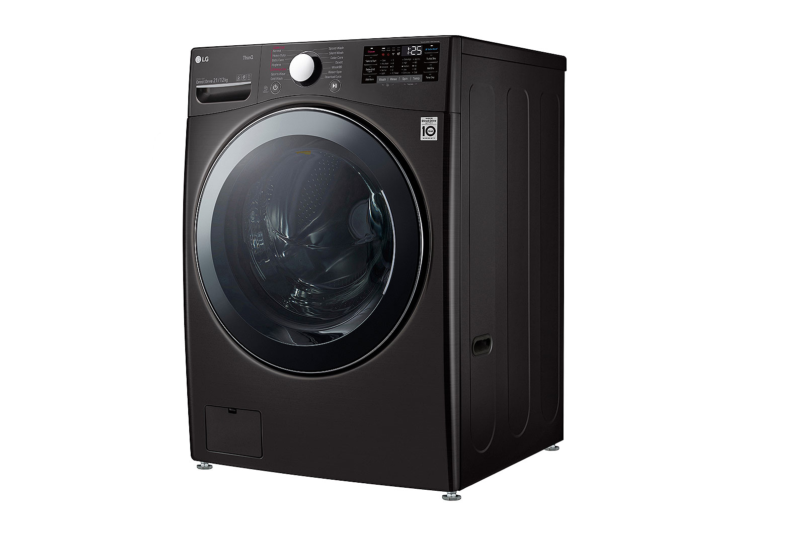 LG 21 kg (Wash) / 12 kg (Dry) Washer Dryer with Inverter Direct Drive™, Steam Wash, Black VCM, FHD2112STB