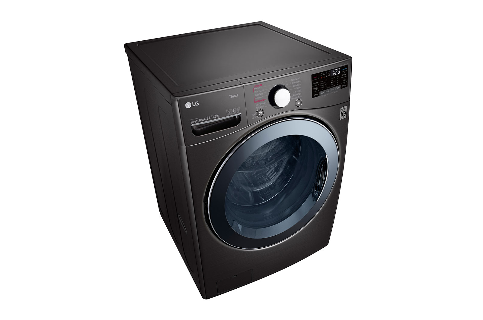 LG 21 kg (Wash) / 12 kg (Dry) Washer Dryer with Inverter Direct Drive™, Steam Wash, Black VCM, FHD2112STB