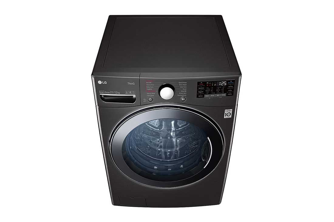 LG 21 kg (Wash) / 12 kg (Dry) Washer Dryer with Inverter Direct Drive™, Steam Wash, Black VCM, FHD2112STB