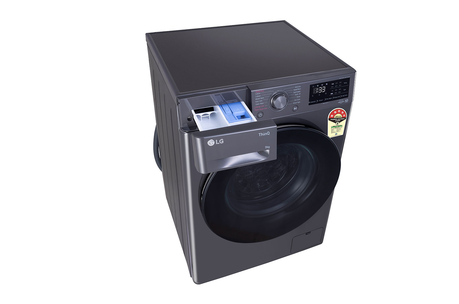 LG 9 kg Front Load Washing Machine with AI Direct Drive™, Steam Wash, Middle Black, 5 Star, FHP1209Z5M