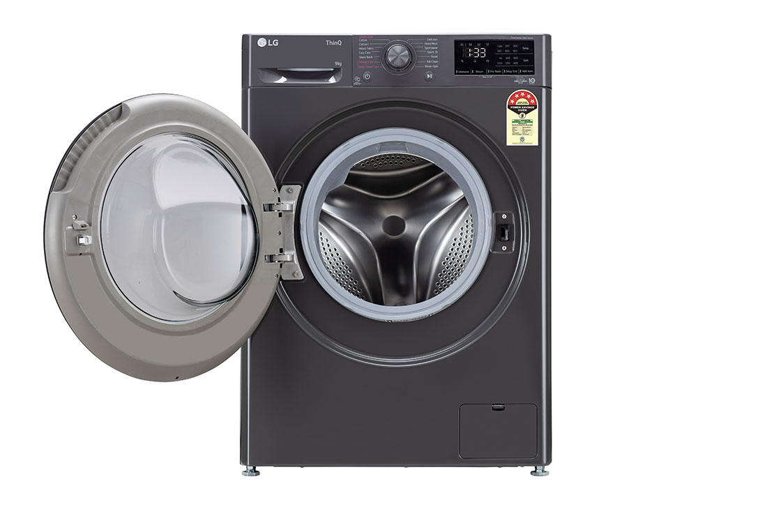 LG 9 kg Front Load Washing Machine with AI Direct Drive™, Steam Wash, Middle Black, 5 Star, FHP1209Z5M