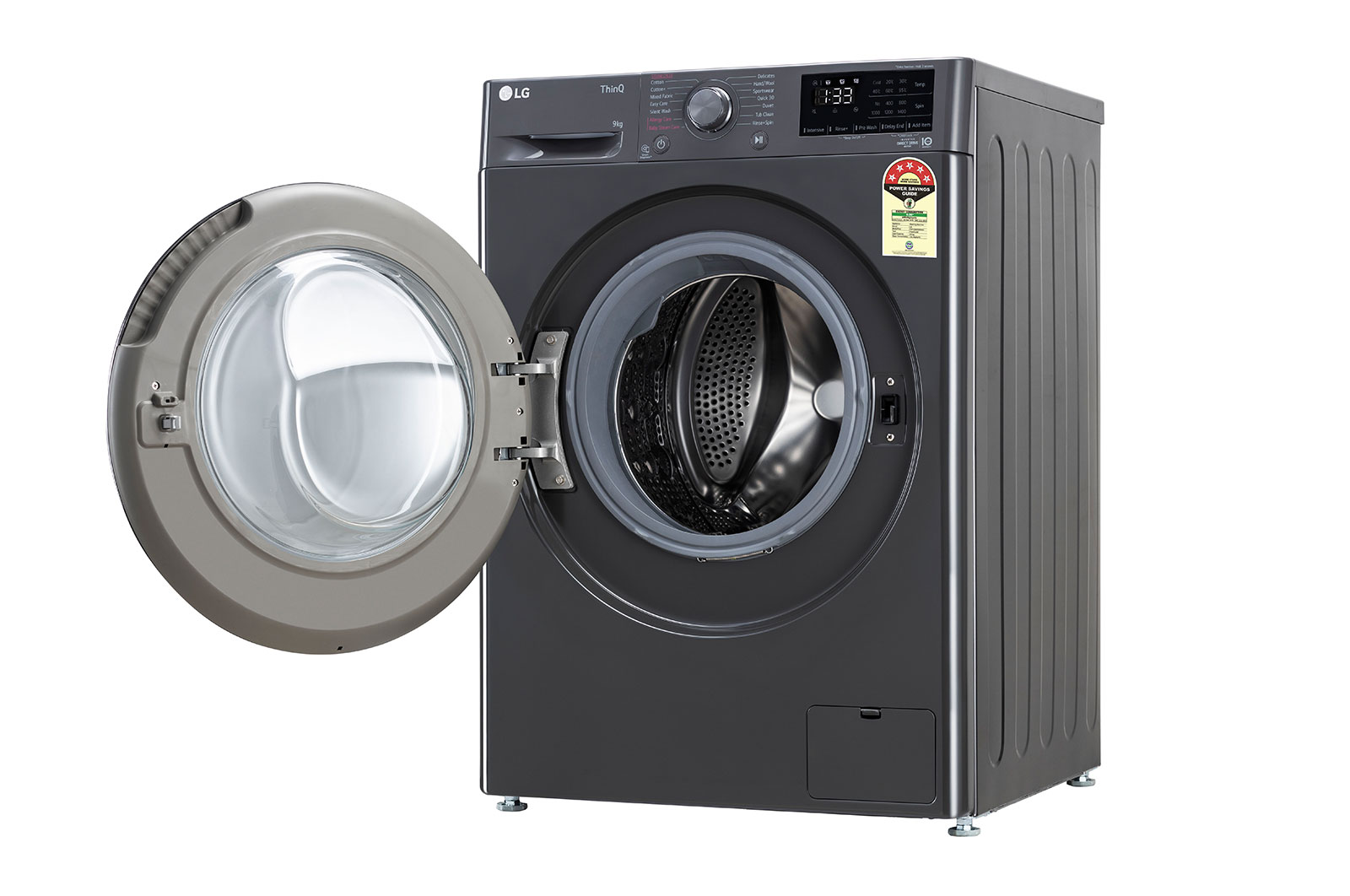 LG 9 kg Front Load Washing Machine with AI Direct Drive™, Steam Wash, Middle Black, 5 Star, FHP1209Z5M