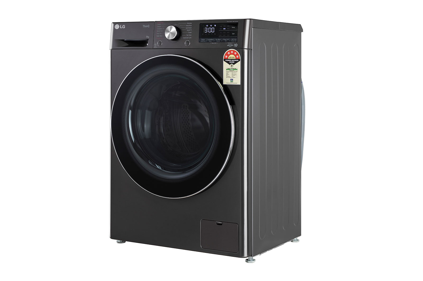 LG 9 Kg Front Load Washing Machine, AI Direct Drive™, Steam+, Black VCM, 5 Star, FHP1209Z9B
