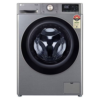 Front view of LG 11Kg Front Load Washing Machine, AI Direct Drive™, Platinum Silver FHP1411Z9P