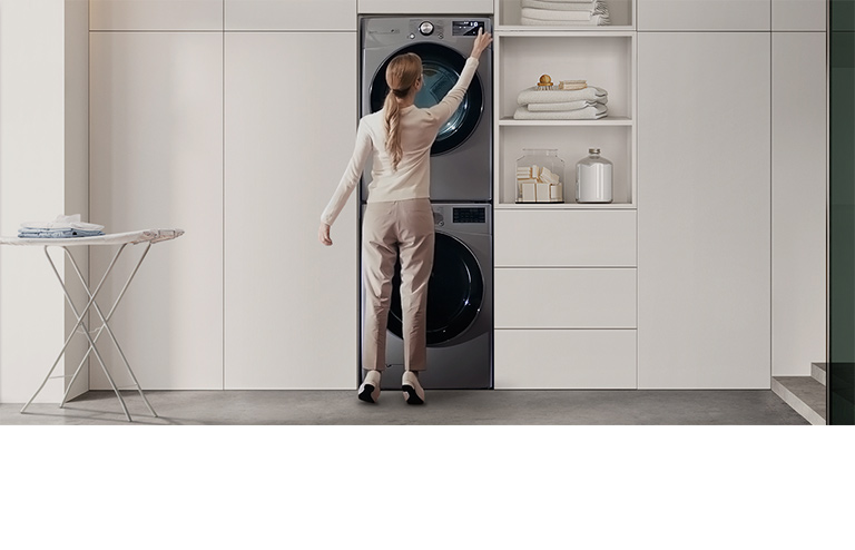 LG washtowers are shorter than the traditional wash tower making it easy to operate