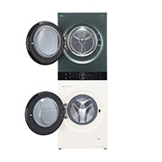 LG 13/10kg WashTower™ Smart Washer Dryer in Beige and Green Color,5 Star(Washer), FWT1310BG, Door Open