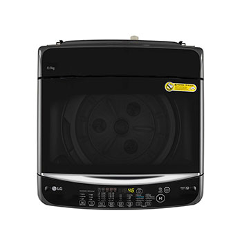 LG 8Kg Top Load Washing Machine, Smart Inverter Motor, Auto Tub Clean, Middle Black, 5 Star, T80AJMB1Z, Top view