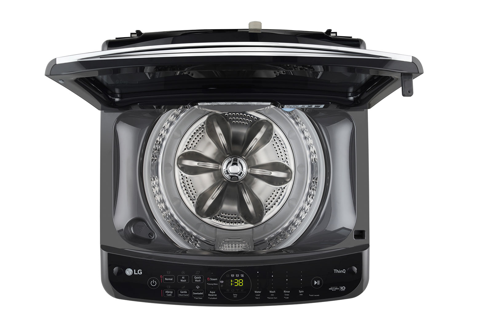 LG 9 kg Top Load Washing Machine with AI Direct Drive™, In-built Heater, Middle Black, 5 Star, THD09SWM