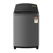 Front view of LG 10Kg Top Load Washing Machine, AI Direct Drive™, Turbowash, Middle Black, 5 Star THD10NWM