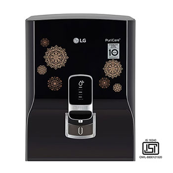 Front view of LG 8L RO+UV+Mineral Booster Water Purifier, Steel Tank WW155NPB