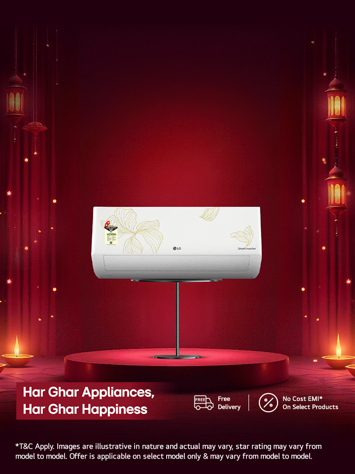LG AC Essential Series displayed offering dependable cooling performance for everyday home use