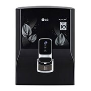 Front view of LG 8L RO+UV+Mineral Booster Water Purifier with Steel Tank, Black WW174NPB