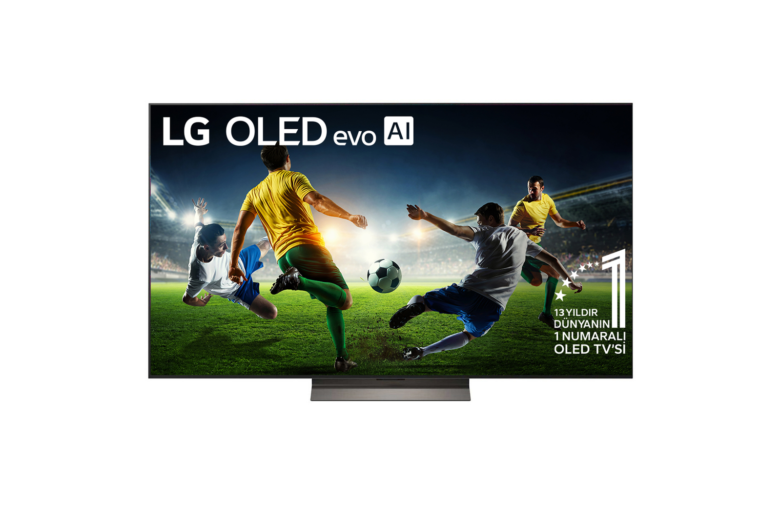 Front view of 55 inch LG OLED evo AI C5E 4K Smart TV 2025 OLED55C5ELB