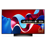 Front view of 48 inch LG OLED evo AI C4 4K Smart TV OLED48C45LA