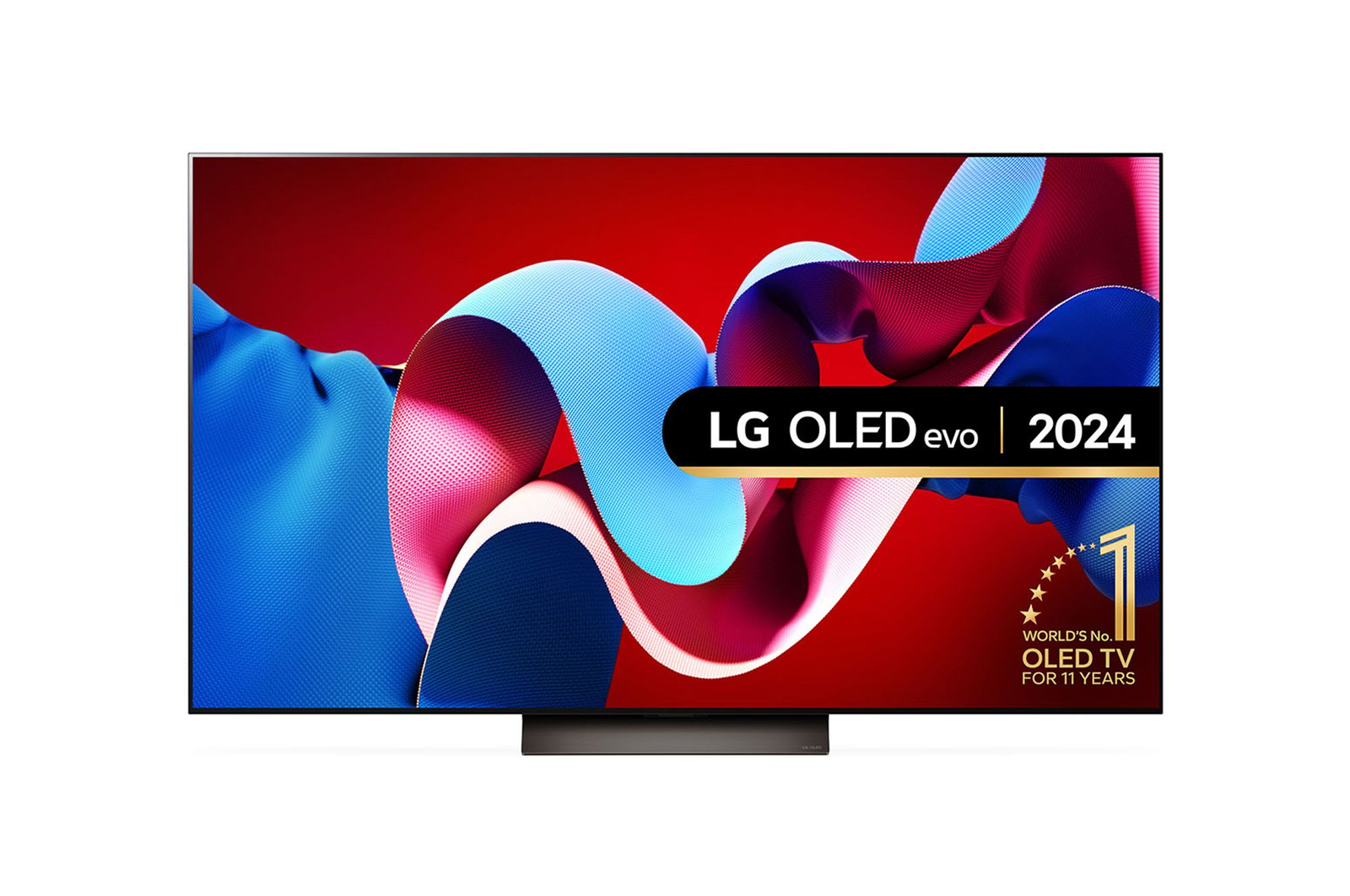 Front view of 65 inch LG OLED evo AI C4 4K Smart TV OLED65C45LA