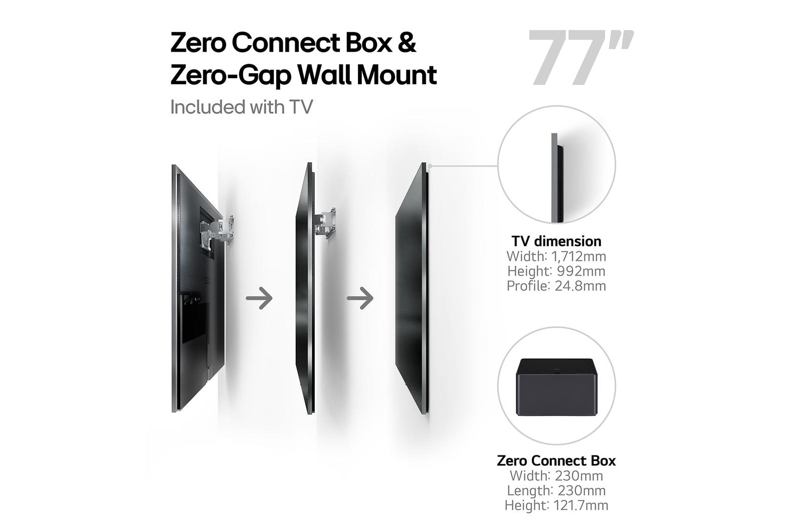LG True Wireless TV 77 inch LG OLED evo AI M4 with 4K 144Hz Video & Audio Transfer, OLED77M49LA