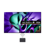 Front view of True Wireless TV 77 inch LG OLED evo AI M4 with 4K 144Hz Video & Audio Transfer OLED77M49LA