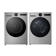 Front view of 13kg Washing Machine + 9kg Dryer, Silver F4X7013TSB.RHX7