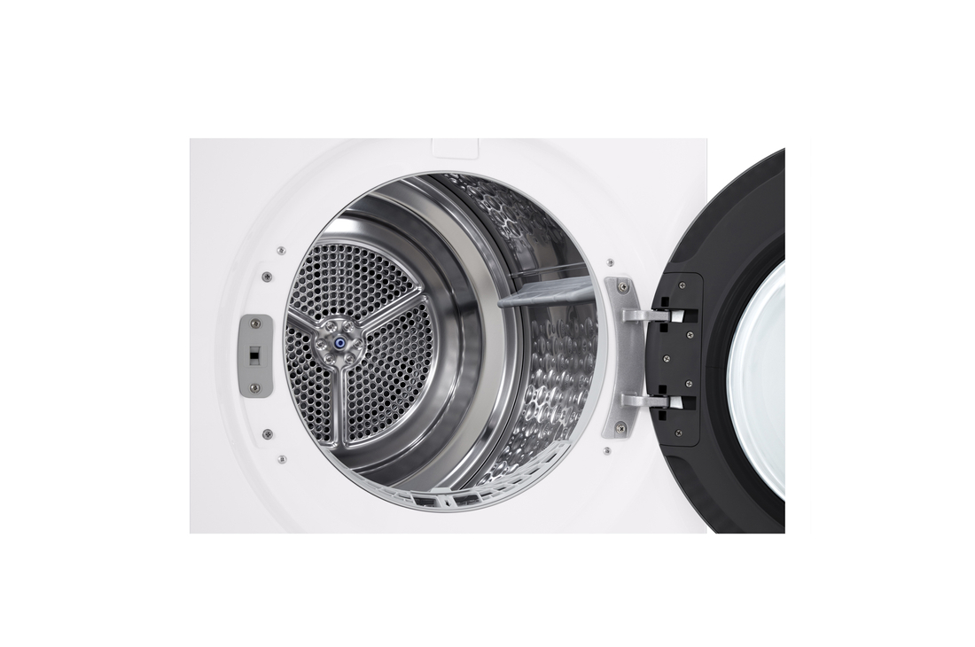 LG 9kg DUAL Inverter Heat Pump™ Dryer, White, RHX7009TWB, Door Open
