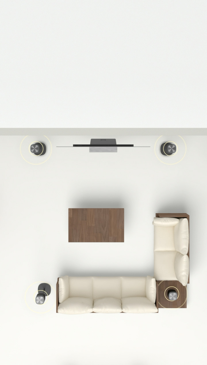 LG Sound Suite with Dolby Atmos FlexConnect technology detects each speaker’s location to optimize surround sound systems